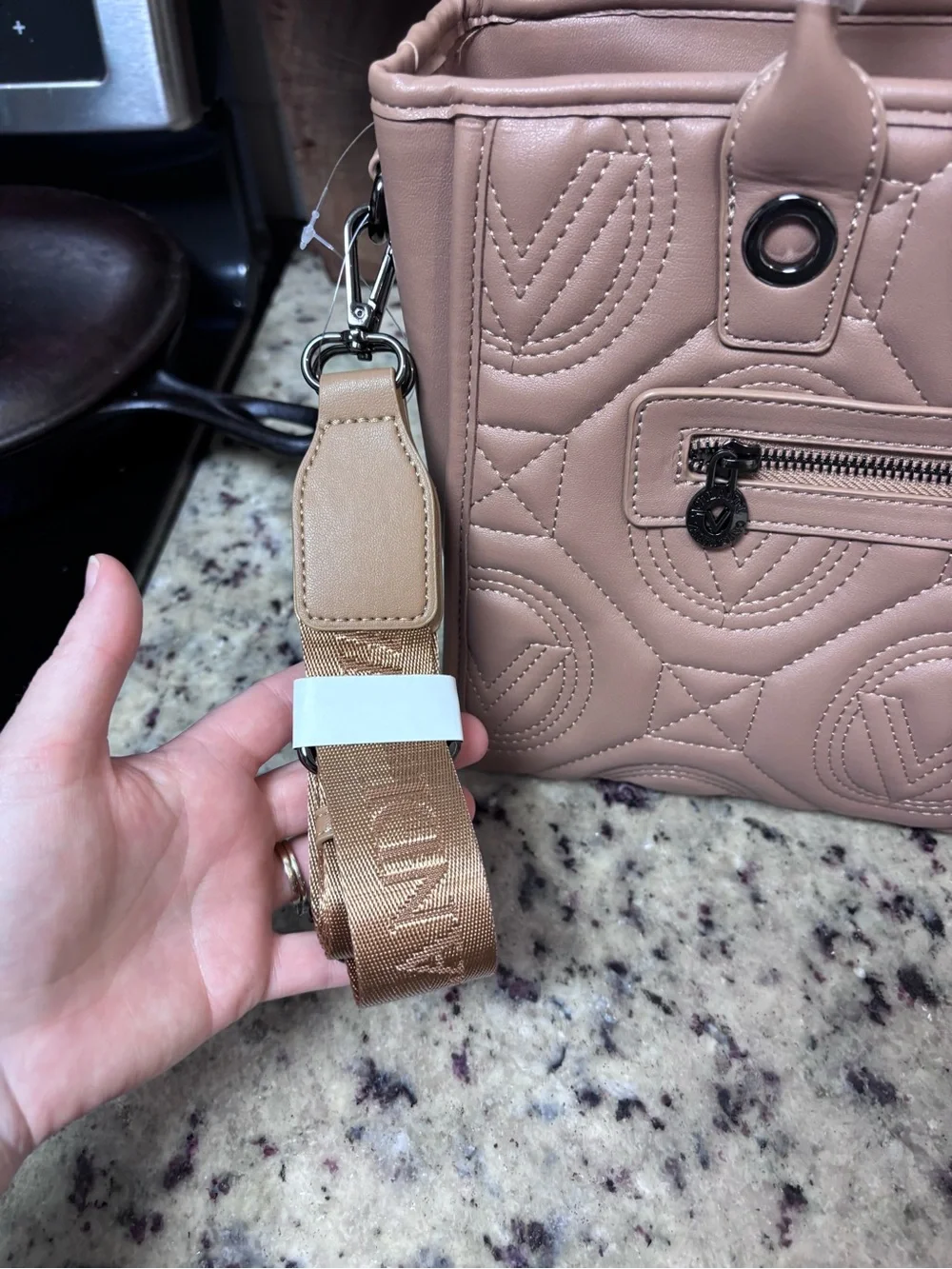 Valentino Orlandi Large Quilted Tote Bag + Matching Wallet Set – Taupe NWT